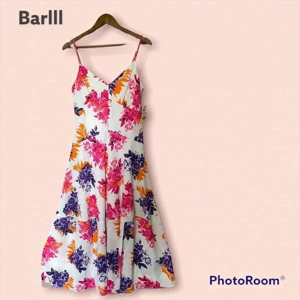 barlll pink‎ floral printed dress
